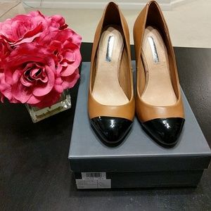 H by Halston cap toe pumps